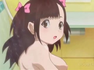Vannituba anime täiskasvanud film koos süütu teismeline alasti femme fatale